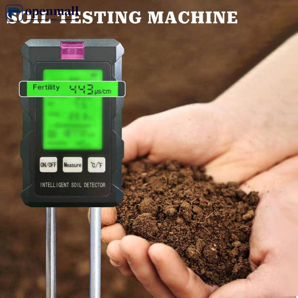 OMALL Testador De Solo 6 Em 1 Para Umidade De Jardim pH Temperatura Luz Medidor De Fertilidade Kit De Teste Vasos De Pla