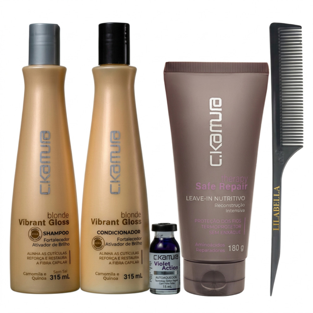 Kit Blonde C.Kamura Safe Repair Danos + Pente Lilabella