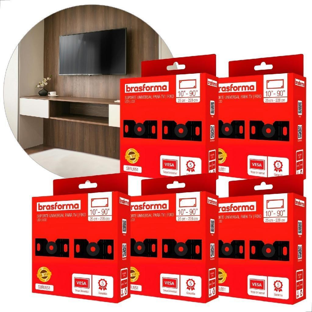 5 Suportes Fixo De Tv Led Fixo Universal 10 A 90 Polegadas