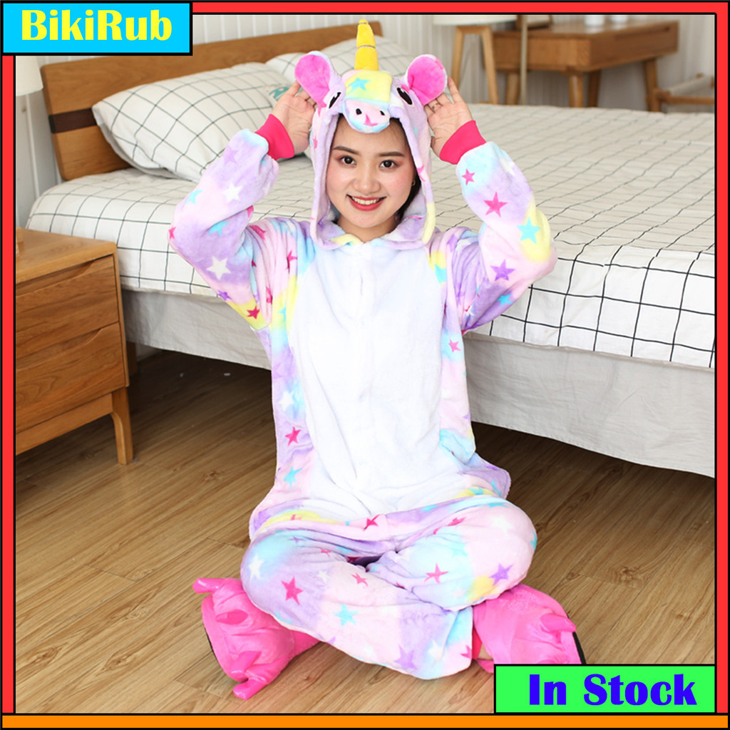 Pijama Macacão Com Capuz De Unicórnio Fofo Kigurumi De Natal , De Flanela Macia E Quente De Uma Peça , Roupa De Dormir C