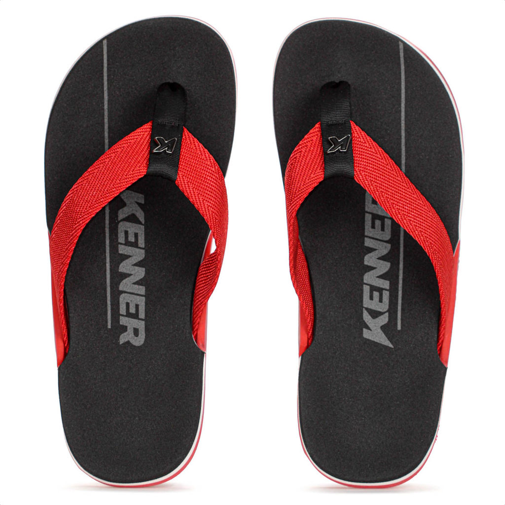 Chinelo Kenner NK6 Pro Preto e Vermelho - Masculino