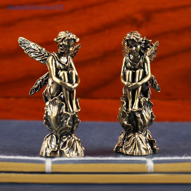 Retro Cobre Deus Do Amor Cupido Estátua Pequenos Ornamentos Estatuetas De Anjo De Bronze Acessórios De Decoração Para Ca