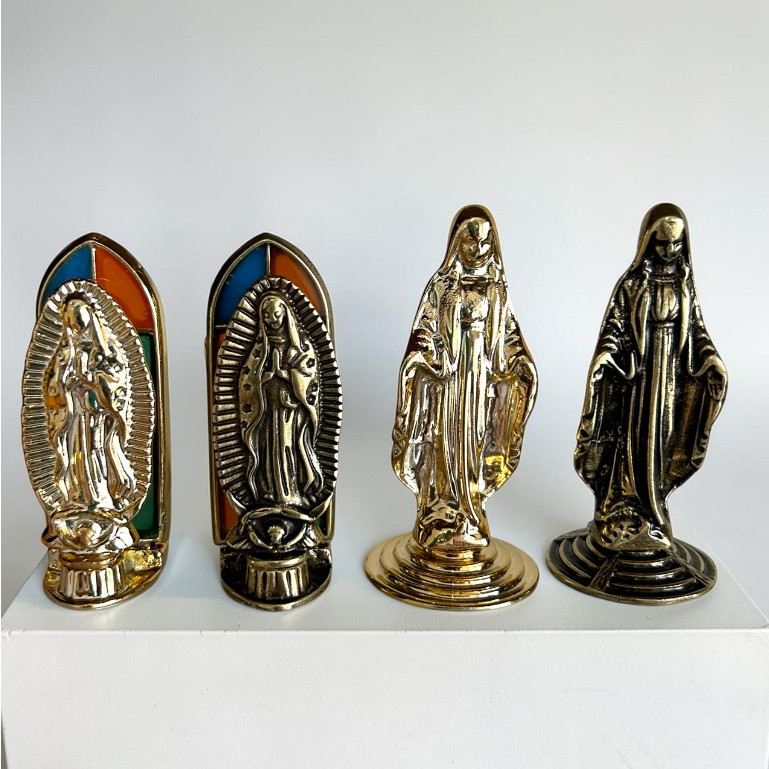 Imagem Miniatura em Metal Nossa Senhora das Graças e Nossa Senhora de Guadalupe