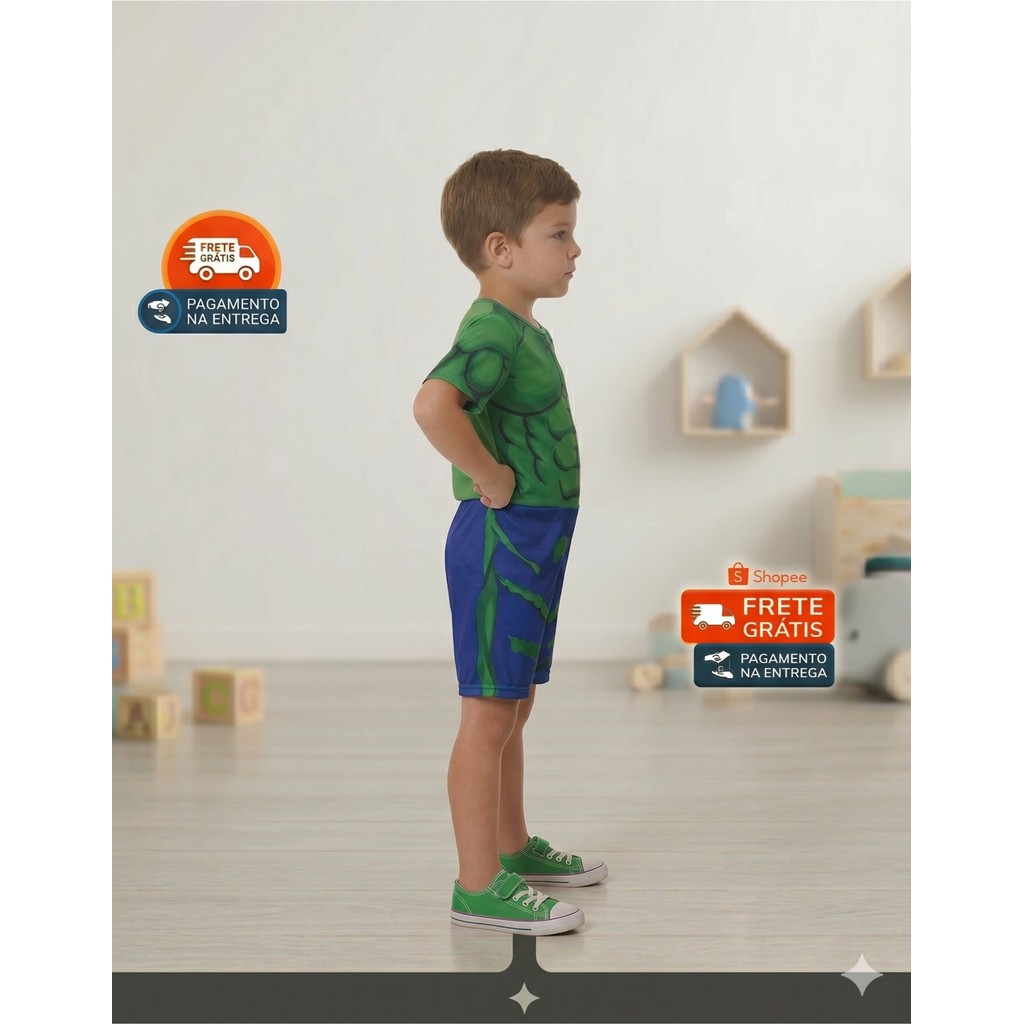 Fantasia Infantil Hulk Kids Confortavel Premium — imagem 2 de 2
