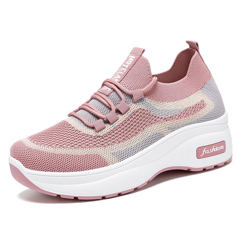 Sapatos femininos de sola grossa estilo Casual sapatos femininos sapatos de aumento de altura respirável confortável sap