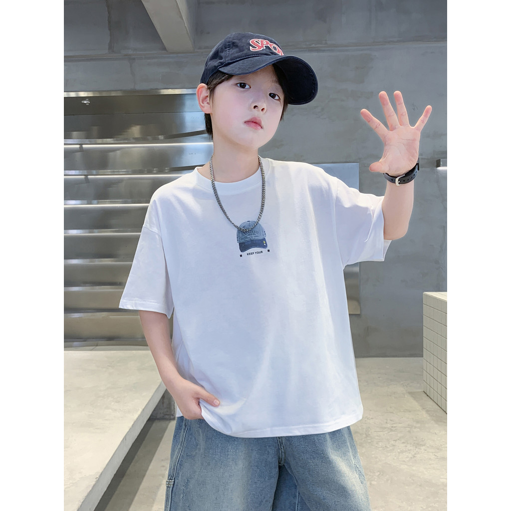 Crianças roupas infantis meninos camiseta de manga curta camiseta infantil médio grande roupas infantis meninos verão no