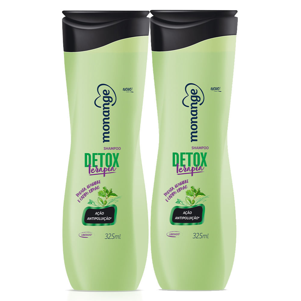 Kit 2 Shampoo Monange Detox Terapia 325ml