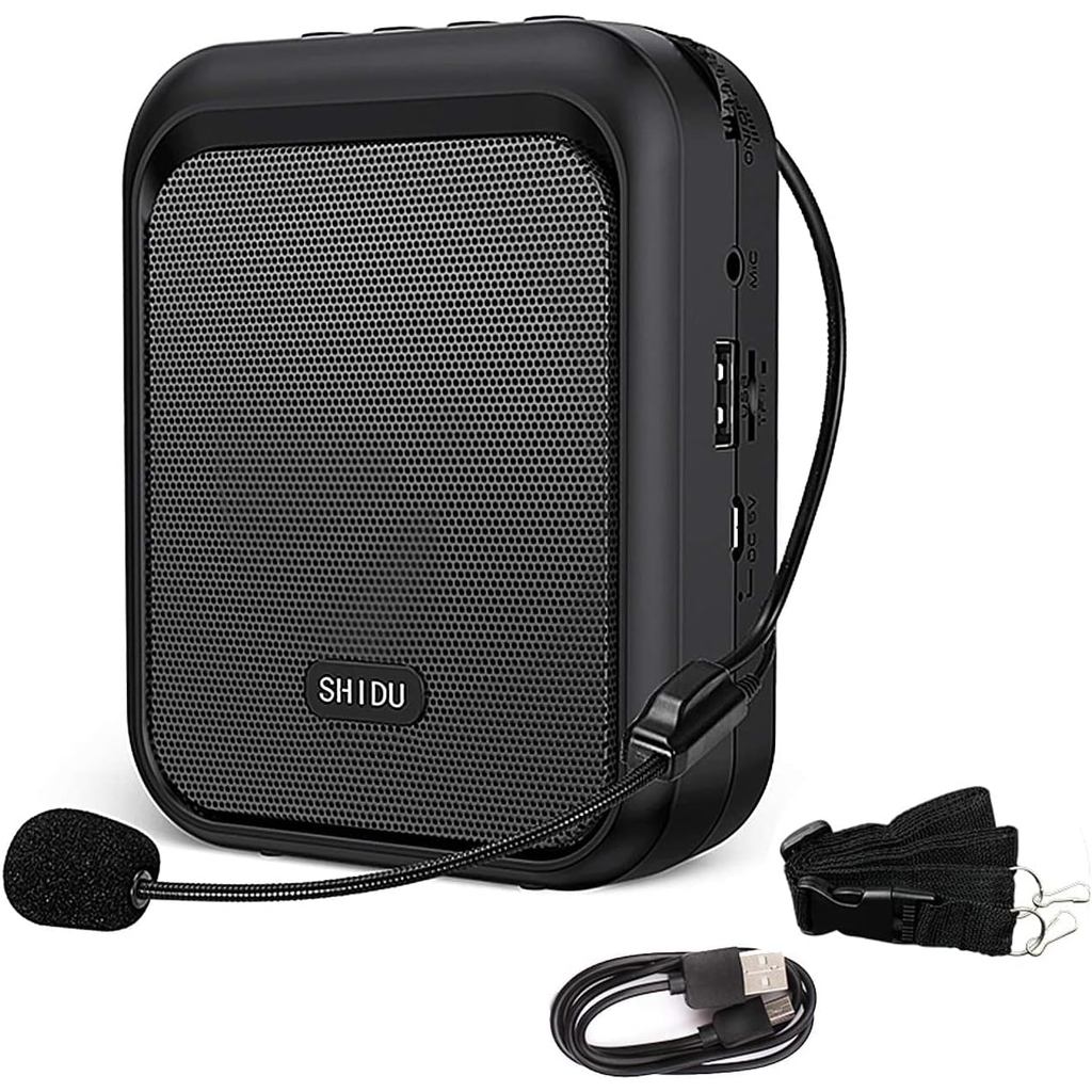 SHIDU Mini Amplificador De Voz M100 Alto-Falante Bluetooth Recarregável Portátil Com Microfone Fio Fone De Ouvido Sistem