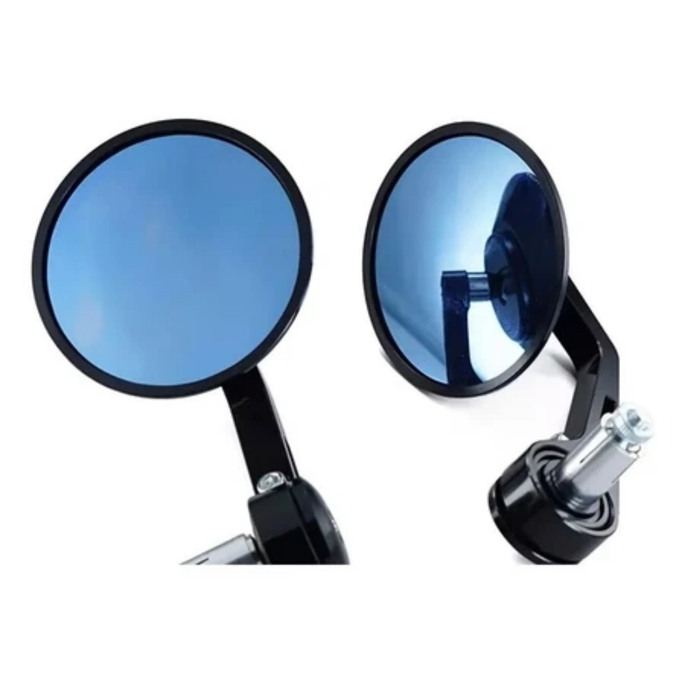 Retrovisor Ponta de Guidão Cafe Racer Lente Convexa Premium para Moto Custom