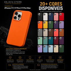 Capa Capinha Premium Aveludada Silicone Compatível com iPhone 17 / 17 Pro / Pro Max Soft Touch