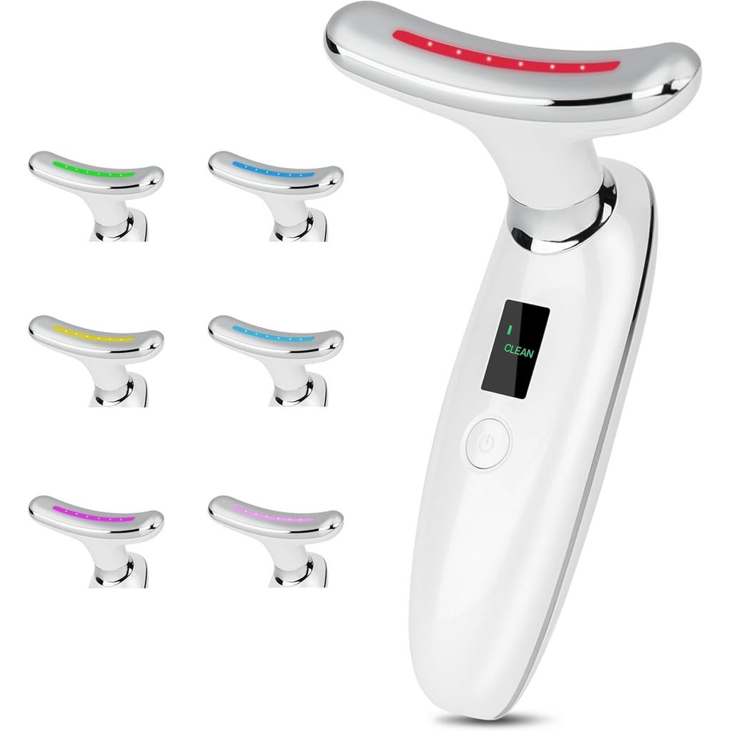 VRAIKO Lilac 7-em-1 Massageador para Rosto e Pescoço - Lifting e Firmamento da Linha do Maxilar - Massageador de Drenage