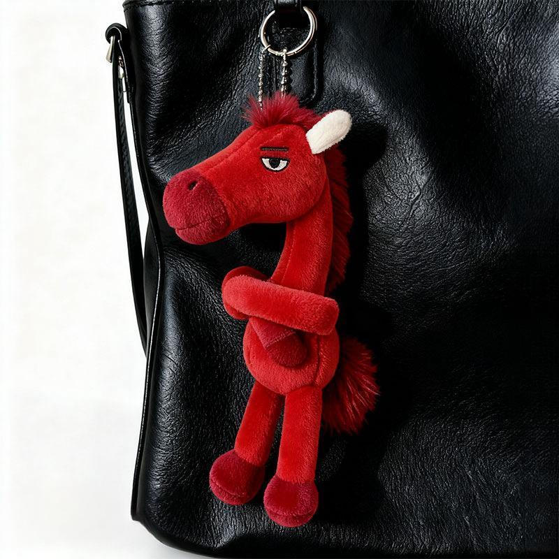 Chaveiro Decorativo de Pônei de Pelúcia, Adequado para Acessórios de Bolsas Femininas, Presente Fofo de Pônei para Festa