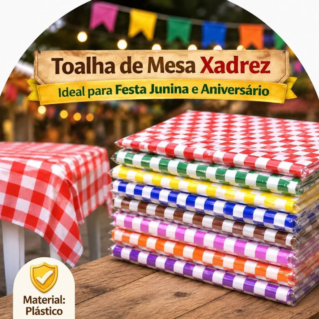 10/20/30/50 Xadrez Quadriculado Plástica 70x70cm Cobre Manchas Descartável para Festa junina