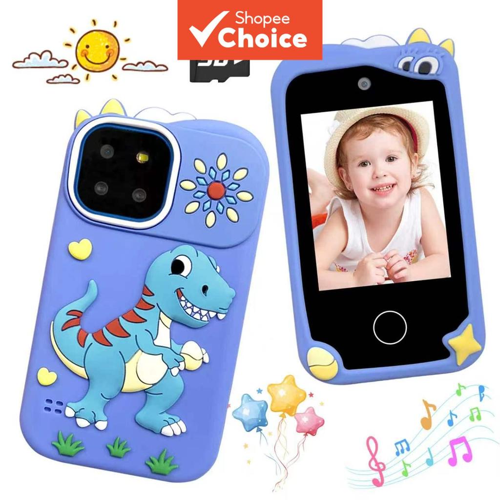 Smartphone Infantil Tela Touch 2.8 Polegadas Brinquedo Interativo com Câmeras Duplas, Lanterna, Relógio, Tocador de