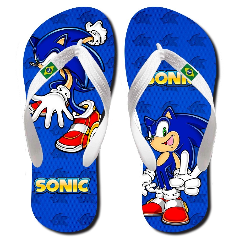Chinelo Sonic Speed Adventure Adulto Infantil 4 Estampas Exclusivas Macio Antiderrapante