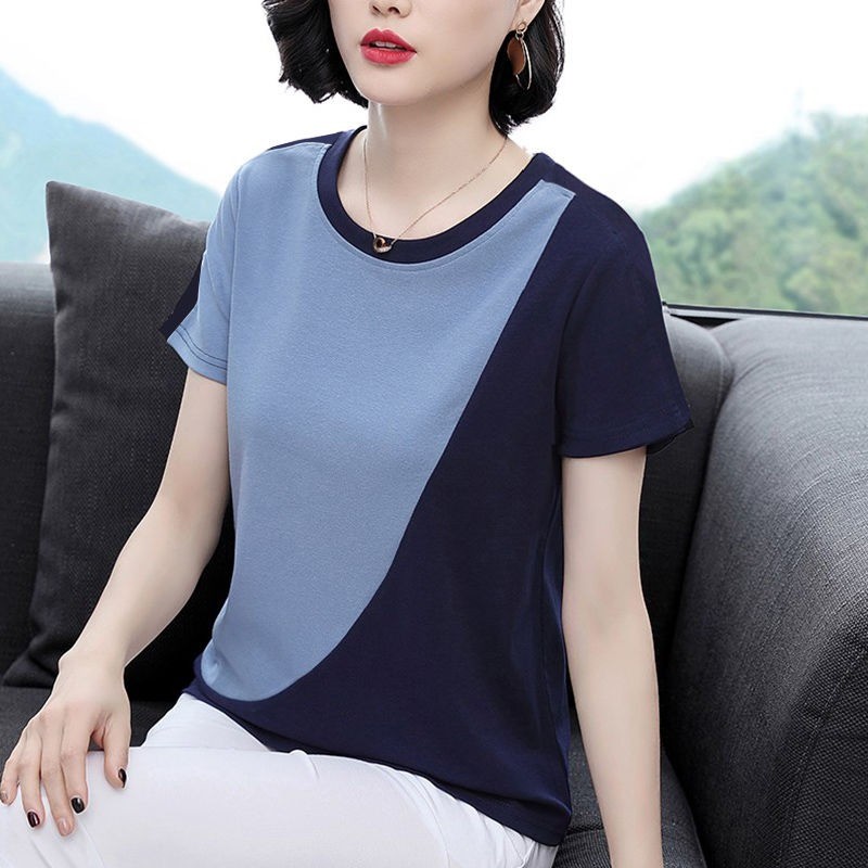 2026 Verão Camiseta de Manga Curta Tops Femininos Novo Estilo Roupas Femininas Soltas Tamanho Grande Roupas de Mãe de Me