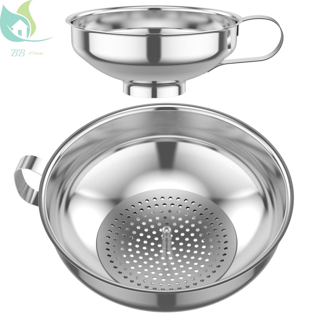 3 Pçs Funil De Conservas Com Filtro Boca Larga Cozinha Frasco De Pedreiro De Aço Inoxidável Para Garrafas De Enchimento