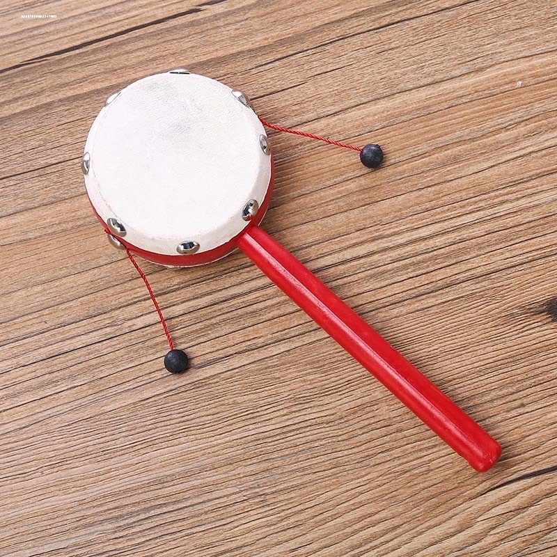 Tambor chinês tradicional auspicioso tambor bebê infantil recém-nascido brinquedo agitando tambor crianças pegar semana
