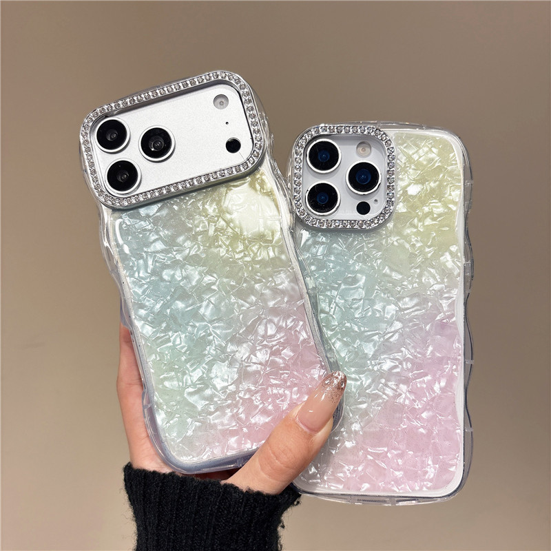 Adequado Para Iphone 17 Promax 13 14 15 16 Inclui Capa De Telefone pro Max/Com Padrão De Concha Gradiente De Ondulação D
