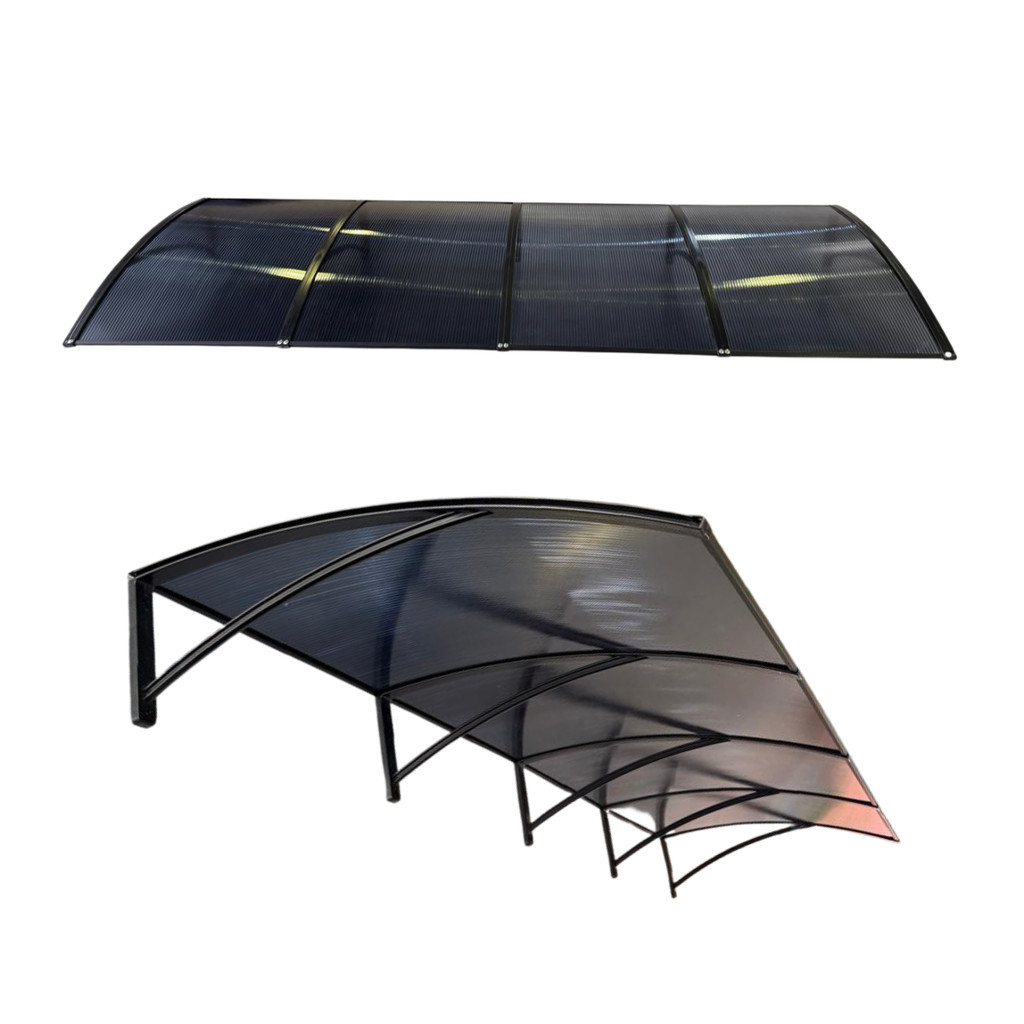 Toldo policarbonato 300x70cm cobertura proteção portas e janelas area externa
