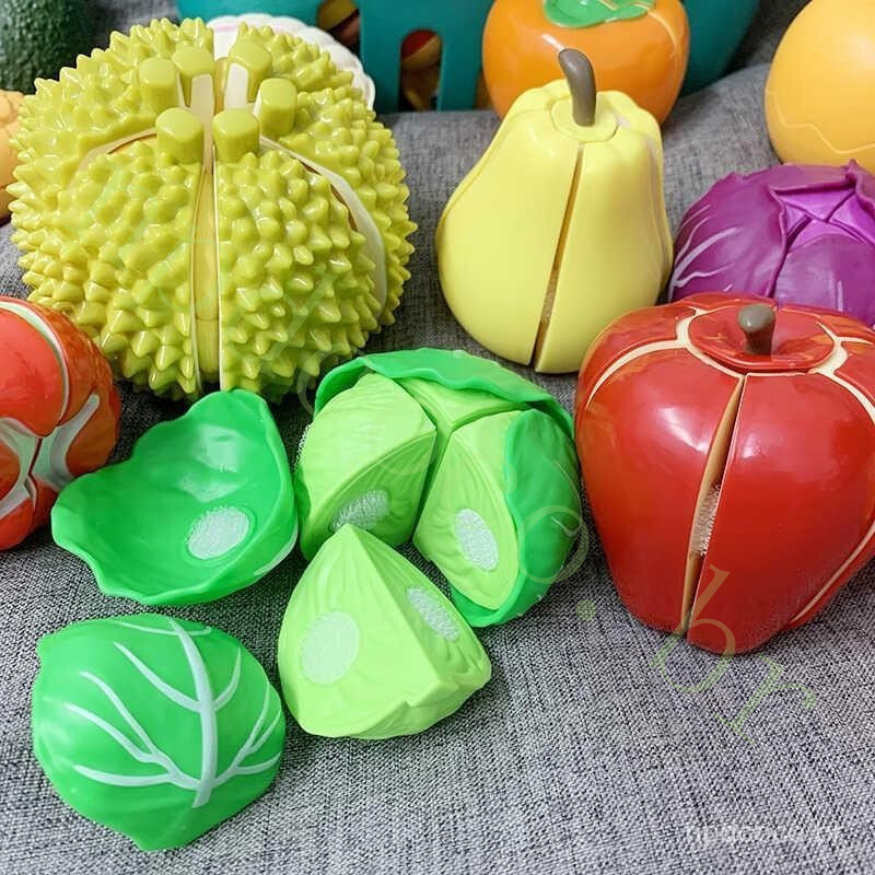 Brinquedo de Vegetais Cortáveis para Crianças: Maçã, Pera, Espinafre, Brinquedo Educativo Descascável Adequado para Bebê