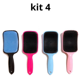 Kit 4 Escovas De Cabelo Acolchoadas