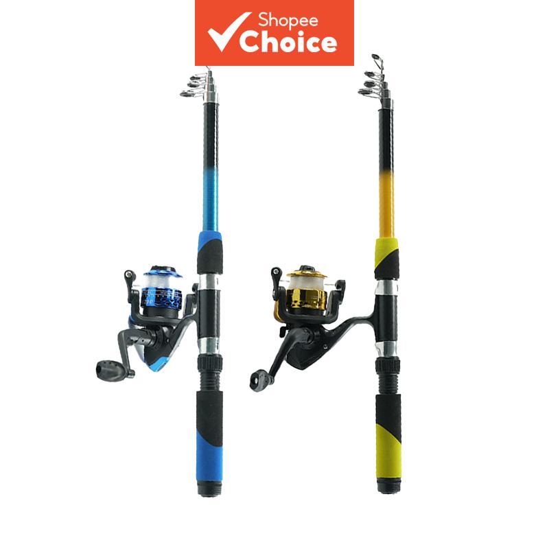 Conjunto Vara e Carretilha de Pesca: Vara de Pesca Completa com Carretilha Giratória