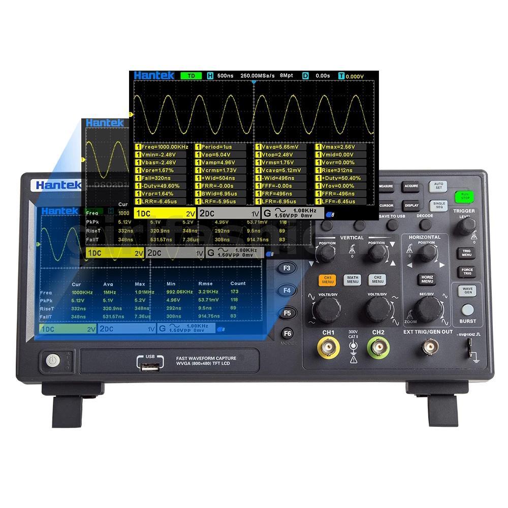 Osciloscópio Digital Hantek DSO2D10 2CH + 1CH Armazenamento Taxa De Amostragem De 1GS/s Largura De Banda De 100 Mhz Econ