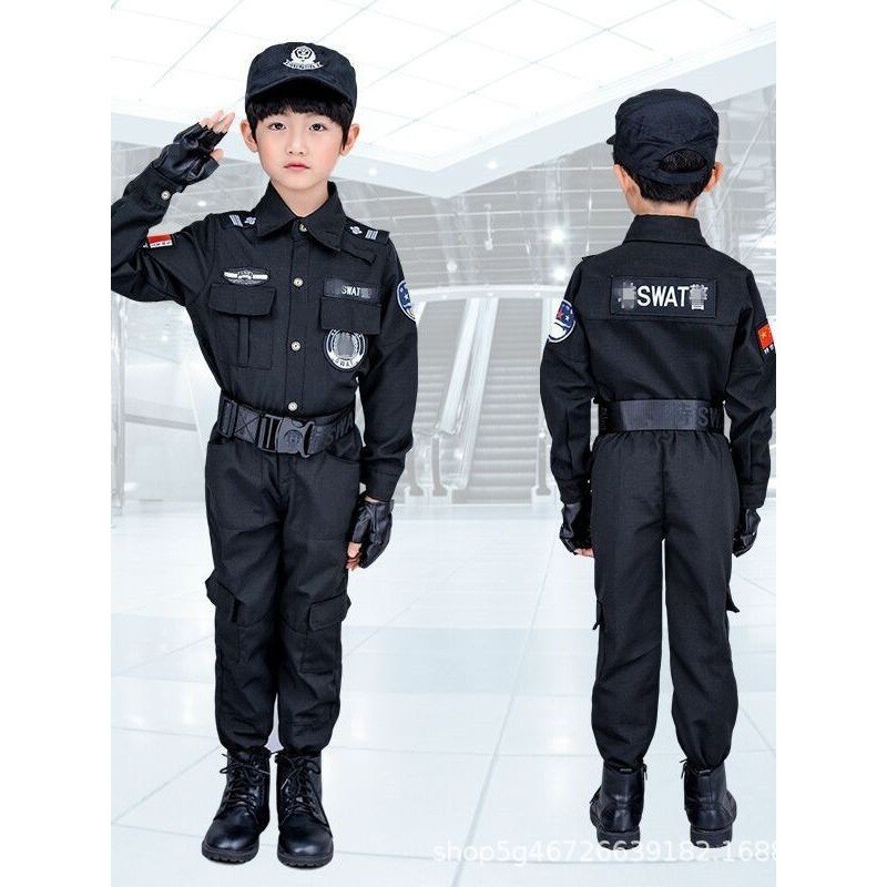 Crianças tráfego polícia desempenho policial uniforme polícia SWAT uniforme forças especiais conjunto de brinquedos equi