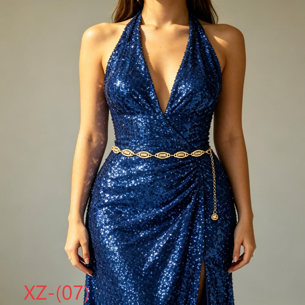 Part 2 Corrente de Cintura Feminina em Metal com Anel Decorativo Cinto Fino Ajustável Versátil para Vestidos e Ternos — imagem 2 de 2
