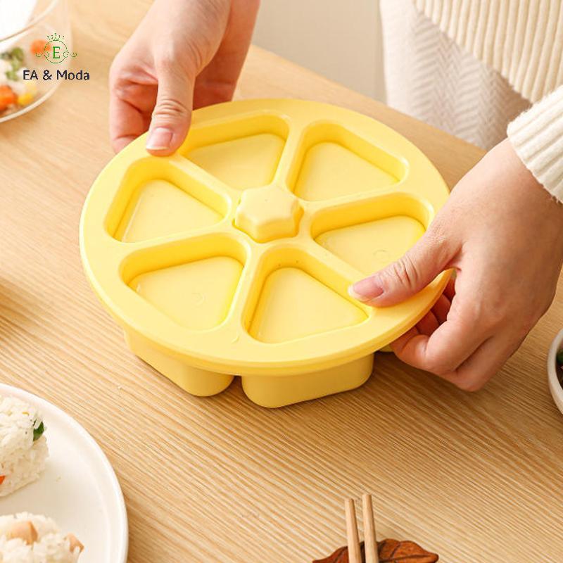 EA & Moda 6 Em 1 Cavidade Triângulo Sushi Mold Rice Ball Press Maker Non-sti Ferramentas De Cozinha Bento Box Suprimento