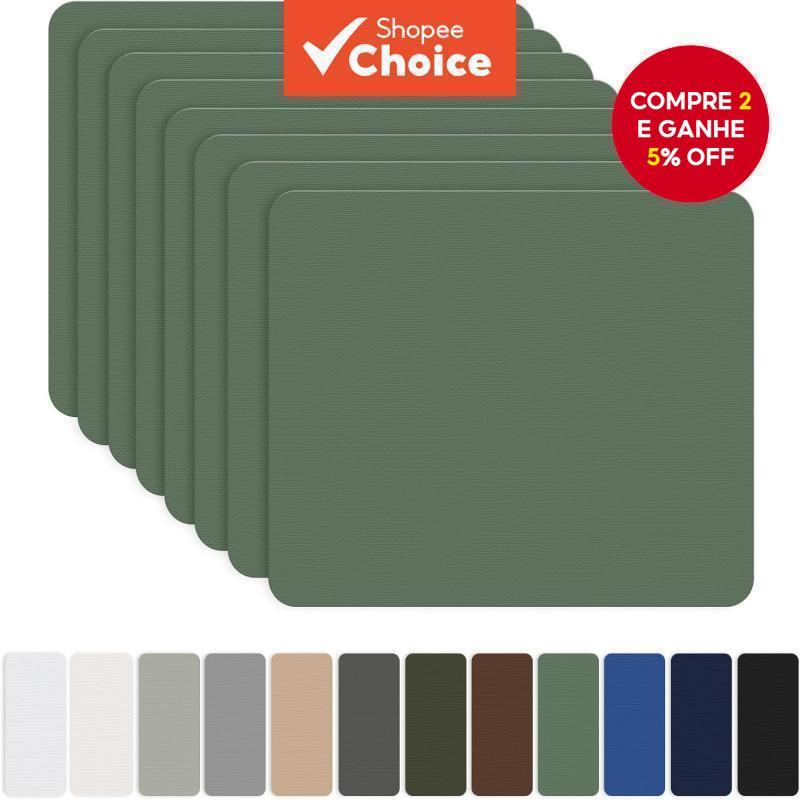 Oito peças de reparo adesivas de nylon, 12 x 9 cm, reparo leve e impermeável para jaquetas, roupas, tendas e mochilas.