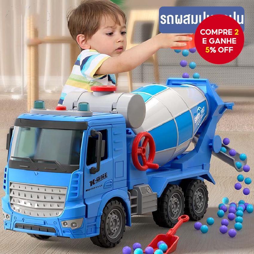Grande Caminhão Betoneira Modelo, Transportador de Inertia, Concreto Cimento, Música Leve, Brinquedos Infantis,