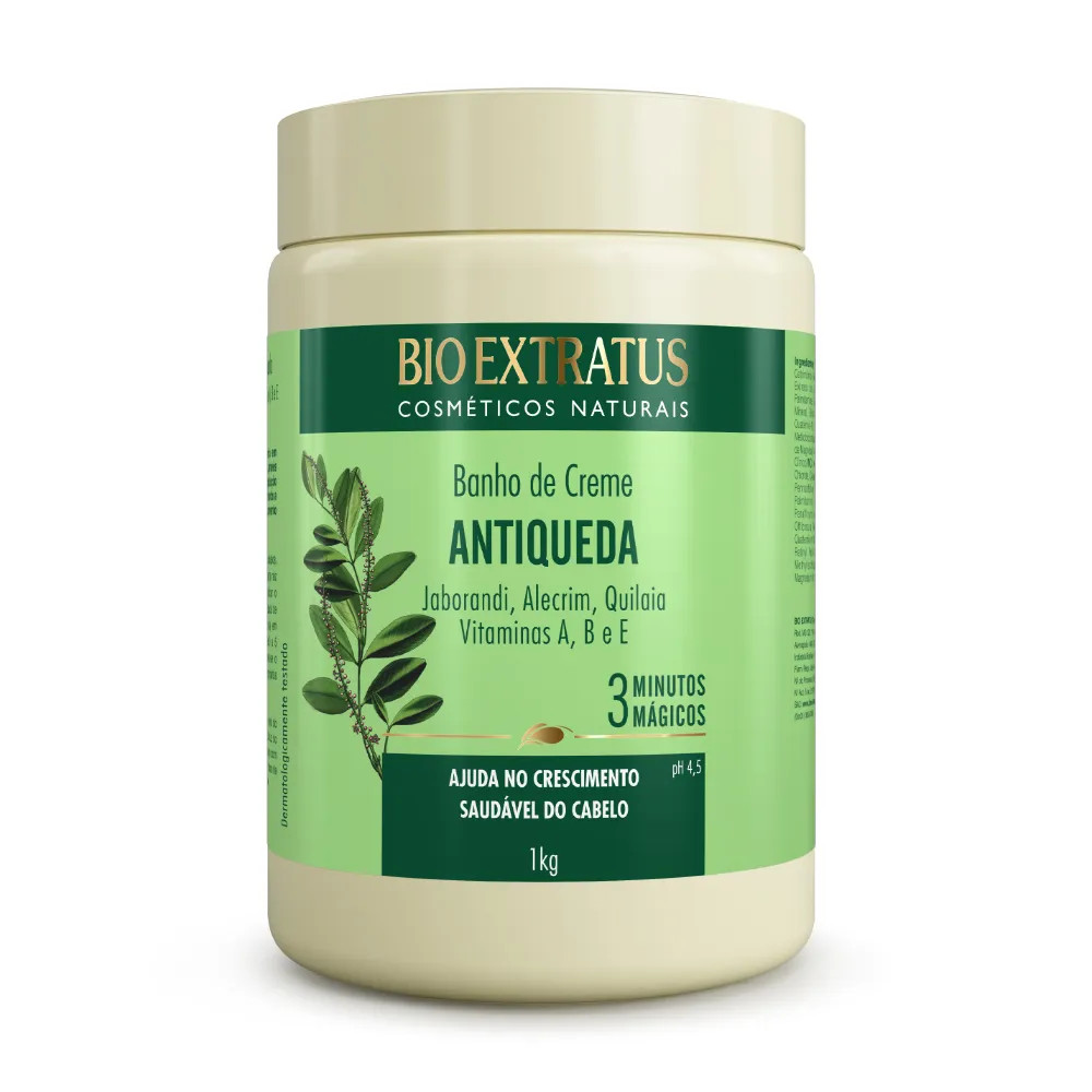 Detalhes do Kit Bio Extratus Jaborandi Antiqueda Shampoo e  Banho de Creme 1Litro/Kg