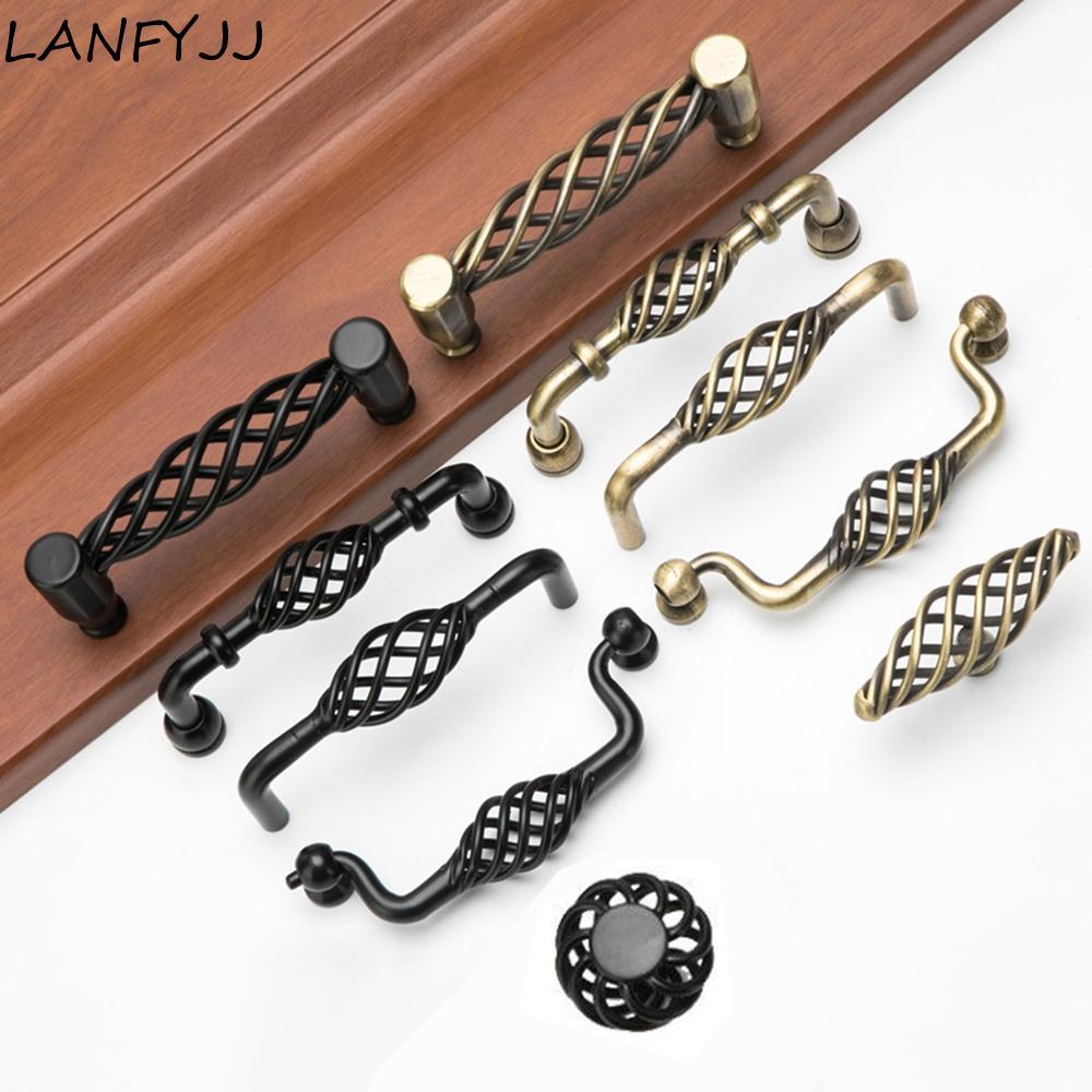 LANFYJJ Maçaneta Da Porta Gaiola Antigo Bronze Guarda-Roupa Alça Puxar Com Parafusos Alças De Móveis