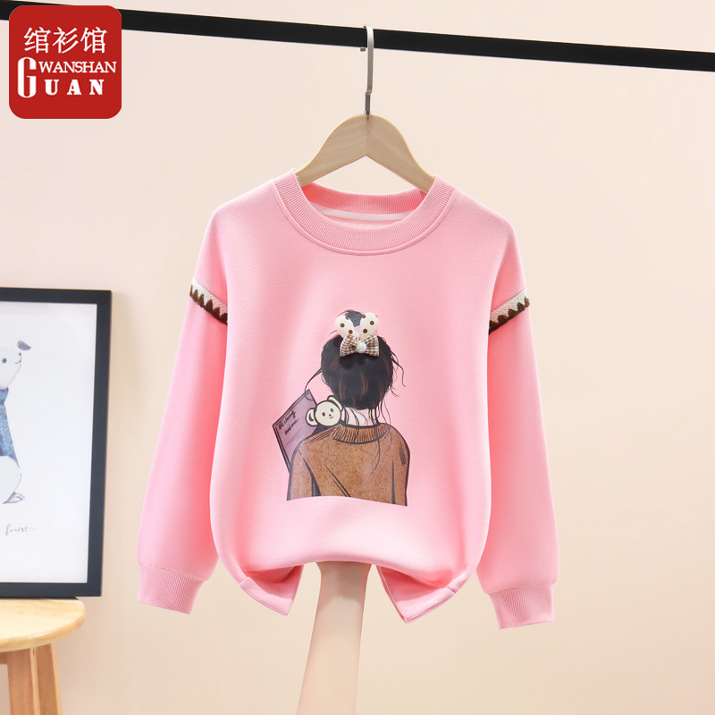 Meninas moletom primavera novo estilo crianças topos médio grande crianças meninas moda camisetas de manga comprida roup