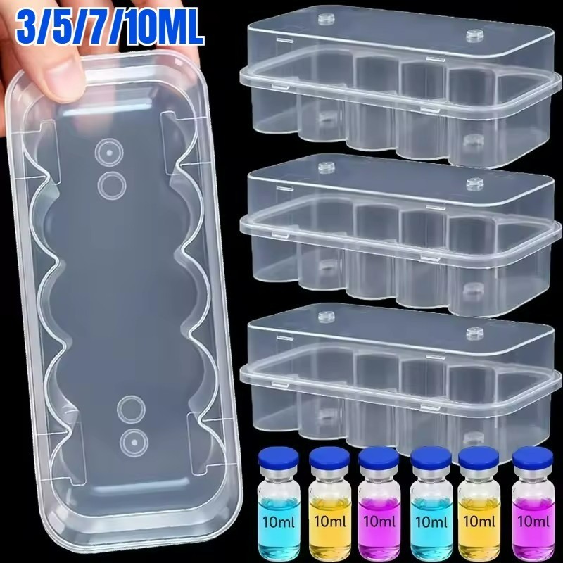 Recipiente Para Manter O Frasco De Teste-Caixa De Armazenamento De Flip-Top De 3/5/7/10ml-Estojo Microtubo Snap-on Divid
