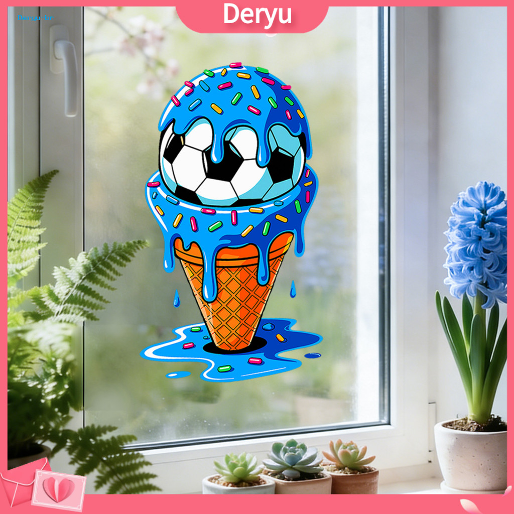Soccer Window Sticker Decorative Cling Ball Clings Pvc Decals Removable Static Glass Stickers for Bedroom Room Office Sp