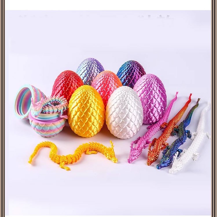 Impressão 3d dragão ovo dragão conjunto de brinquedos cristal dragão brinquedo impressão 3d ornamentos brinquedo impress