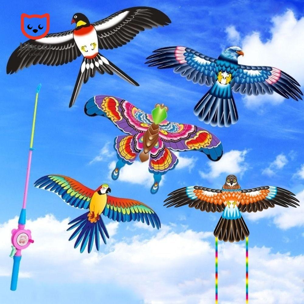 LILACUVOE Pipa De Águia De Plástico , Brinquedo DIY Para Crianças , Pipas Grandes , Desenhos Animados 20 * 12cm Pássaros