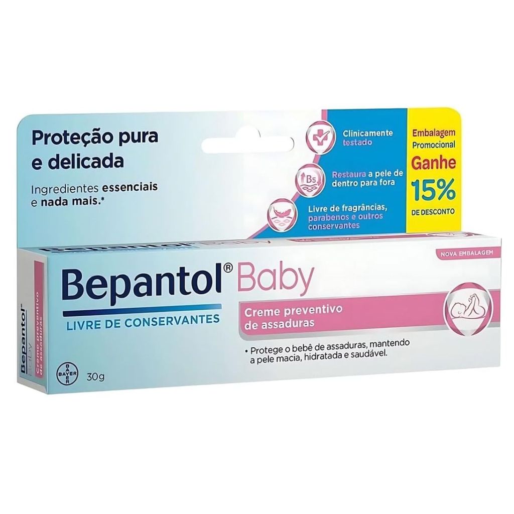 Pomada Assadura Bebê Bepantol Baby 30g Creme Antiassaduras Transparente