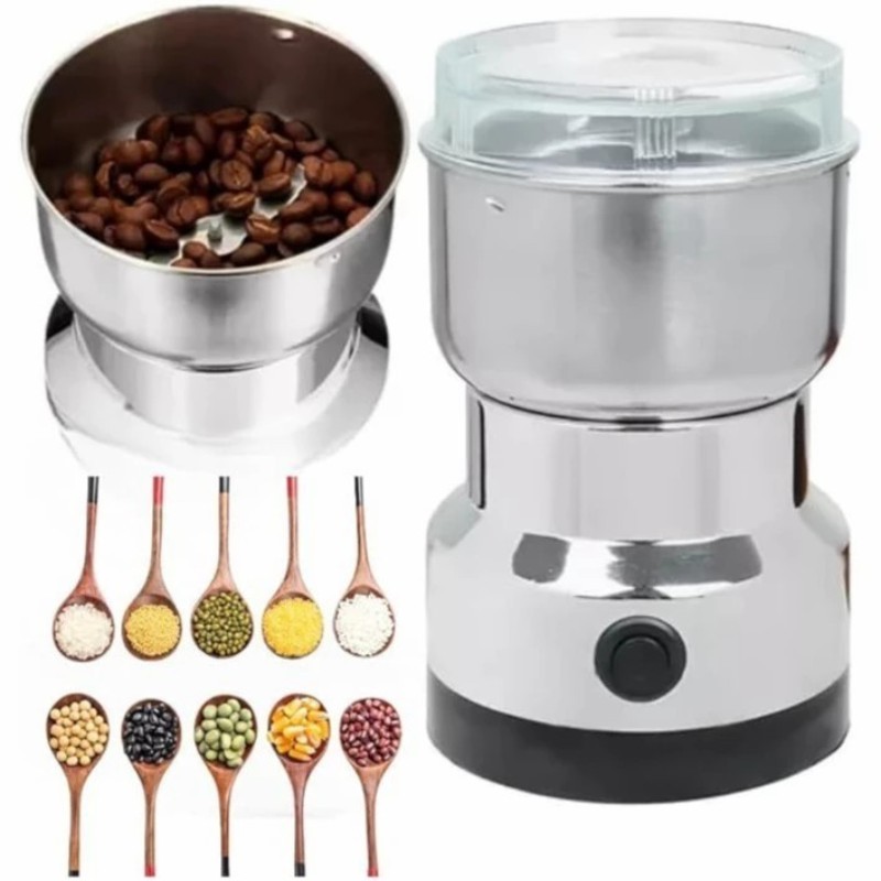 Moedor de Café Elétrico Inox Portátil, Moinho Multiuso para Grãos, Cereais e Farinha, Uso Doméstico