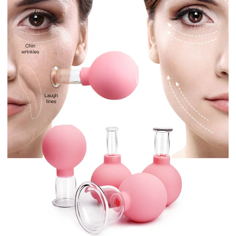 Vácuo Silicone copo de beleza facial copo de caminhada doméstico facial cupping Slider enchimento beleza facial cupping 