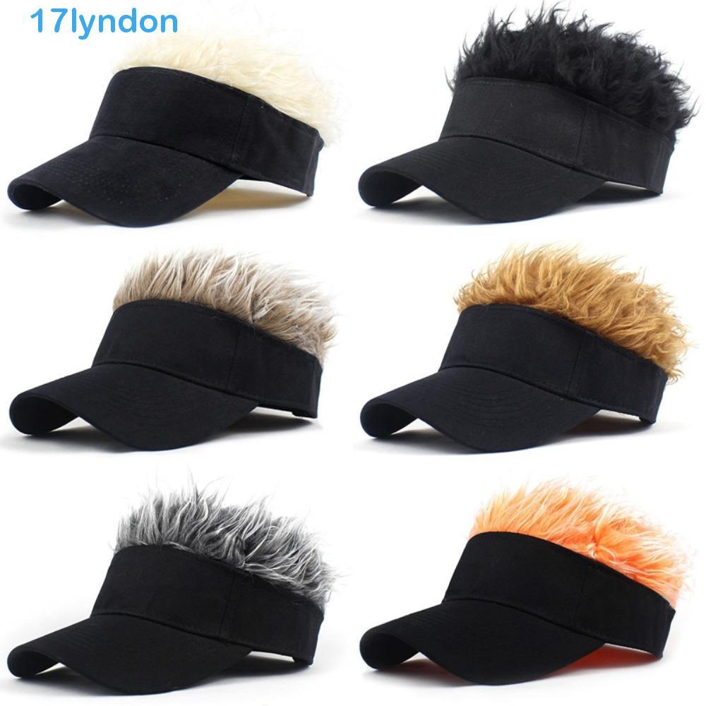 LYNDON Boné De Beisebol Com Cabelos Espetados Peruca Concisa Guarda-Sol Casual Masculino Fofo Sintético Marrom De Golfe
