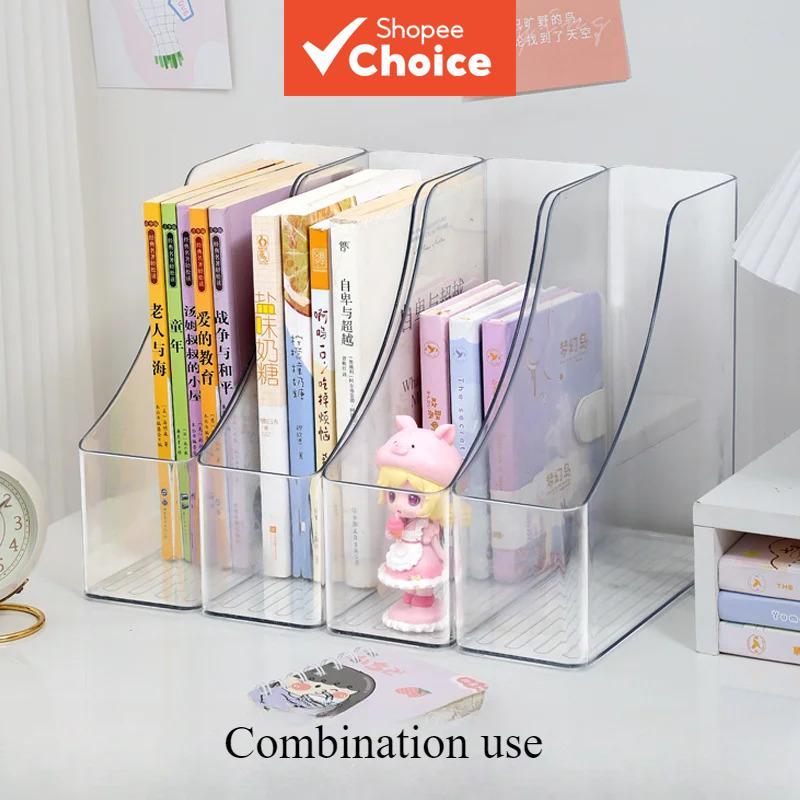 Organizador De Arquivo Vertical Acrílico Transparente Desktop A4 Caixa De Armazenamento PET Livro Titular Revista Rack M