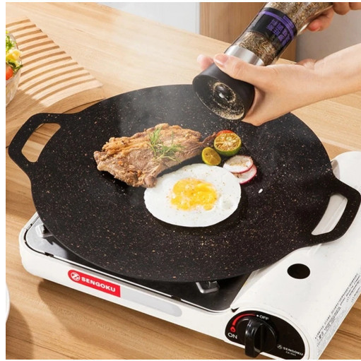 Chapa Grill Redonda Antiaderente Para Churrasco Carne Ovo Legumes