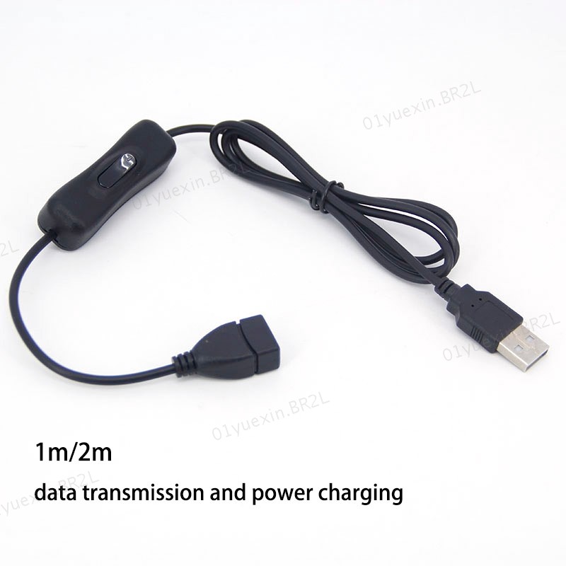 1m 2m USB 2.0 A Macho Para Uma Fêmea Cabo 304 Botão Interruptor Liga/Desliga Conector De Carregamento De Energia De Dado