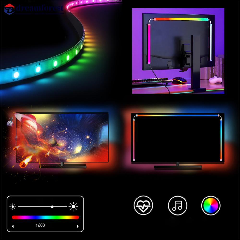DREAMFOREST Música Jogo Sincronização 24 " Tela Jogos Atmosfera Ambiente Inteligente TV Monitor LED Tira Backlight Luz P