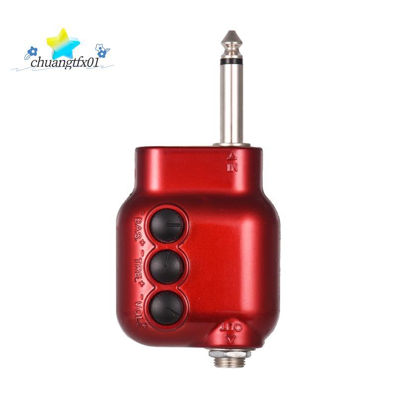 [Promover C] Mini Pré-Amplificador De Guitarra , Plugue De 6.35 Mm Com Controle De Volume Treble EQ , Acessórios Para Ac