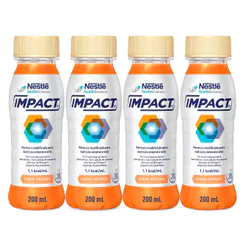 Kit 4 Impact Nutrição Enteral e Oral Pêssego 200ml